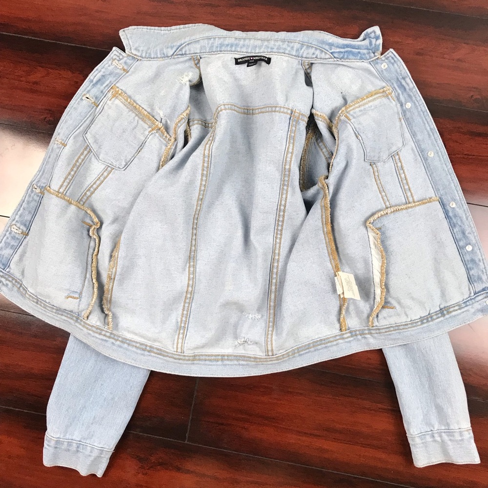 Brandy Melville Jean Denim Distressed Alien Jacket - Picture 5 of 8